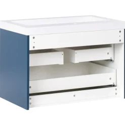 Leen Bakker LAGO - Wandgemonteerde wastafelkast - Donkerblauw - MDF