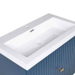 Leen Bakker LAGO - Wandgemonteerde wastafelkast - Donkerblauw - MDF