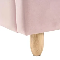 1-Persoons Bedden-Beliani LALLIAS - Eenpersoonsbed - Roze - 90 x 200 cm - Fluweel
