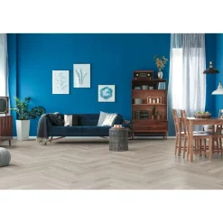 Laminaat-Leen Bakker Laminaat Herringbone - visgraat grijs eiken