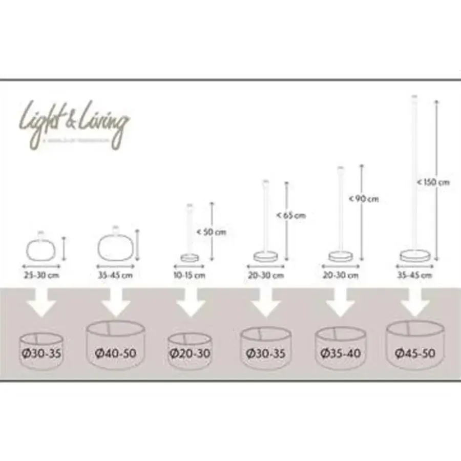 Lampenkappen-Light & Living Lampenkap cilinder LIVIGNO - 50-50-38cm - naturel