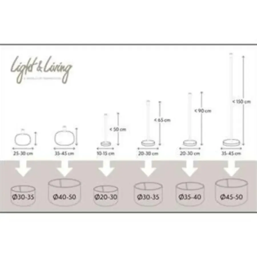 Lampenkappen-Light & Living Lampenkap cilinder LIVIGNO - 50-50-38cm - naturel