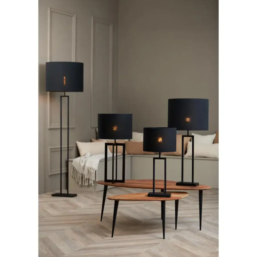 Lampenkappen-Light & Living Lampenkap cilinder LIVIGNO - 40-40-30cm - zwart
