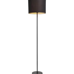 Leen Bakker Lampenkap Luna cilinder zwart - 30xØ40 cm