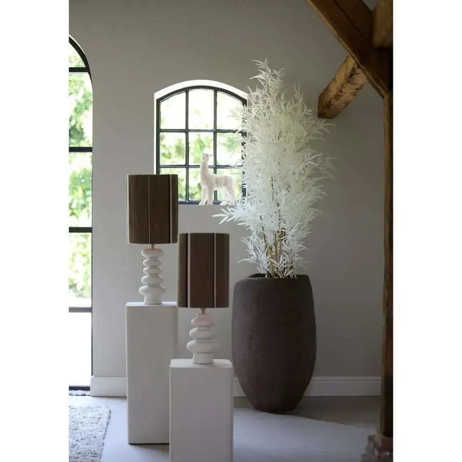 Lampenkappen-Light & Living Lampenkap Medan - Donkerbruin - Ø30cm