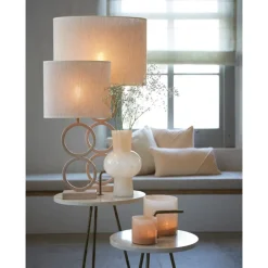 Lampenkappen-Light & Living Lampenkap Ovaal Breska - Parel Wit - 38 x 17,5 x 28 cm