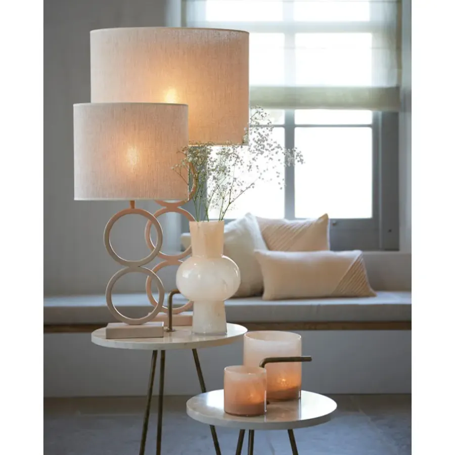 Lampenkappen-Light & Living Lampenkap Ovaal Breska - Parel Wit - 38 x 17,5 x 28 cm