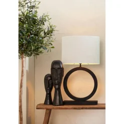 Lampenkappen-Light & Living Lampenkap ovaal Saverna - Eiwit - 45x21x32cm
