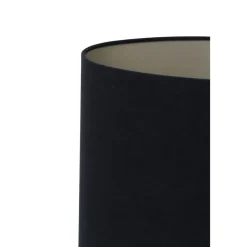 Lampenkappen-Light & Living Lampenkap Ovaal Velours - Zwart - 30x15x25cm