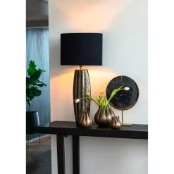 Lampenkappen-Light & Living Lampenkap Ovaal Velours - Zwart - 30x15x25cm