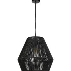 Leen Bakker Lampenkap Willow - zwart metaal/papier - 37,5xØ40 cm
