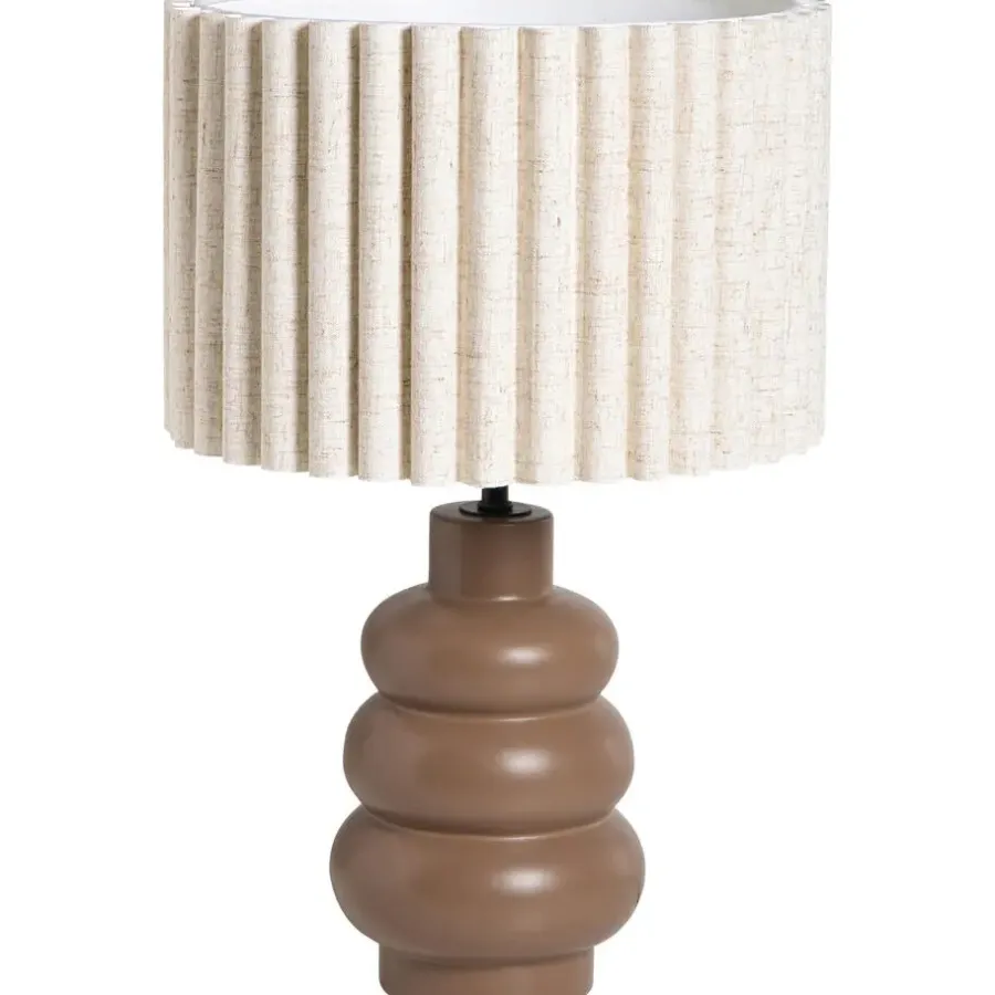 Lampenvoeten-Leen Bakker Lampvoet Femm - bruin keramiek - E27 - 27xØ13 cm
