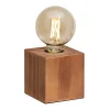 Lampenvoeten-Leen Bakker Lampvoet Kai - bruin hout E27 - 9x9x9 cm