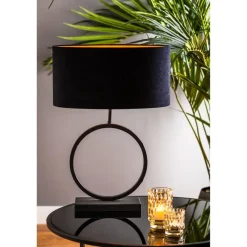 Tafellampen-Light & Living Lampvoet Liva - Zwart - 30x12,5x42cm