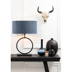 Tafellampen-Light & Living Lampvoet Liva - Zwart - 30x12,5x42cm