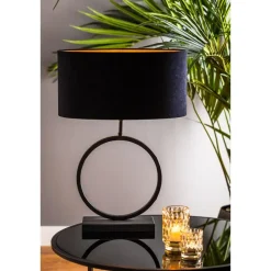 Tafellampen-Light & Living Lampvoet Liva - Zwart - 30x12,5x42cm