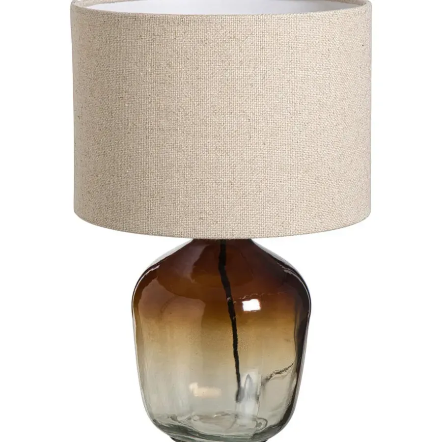 Leen Bakker Lampvoet Mois bruin glas E27 26,5xØ16,5 cm