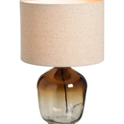 Leen Bakker Lampvoet Mois bruin glas E27 26,5xØ16,5 cm