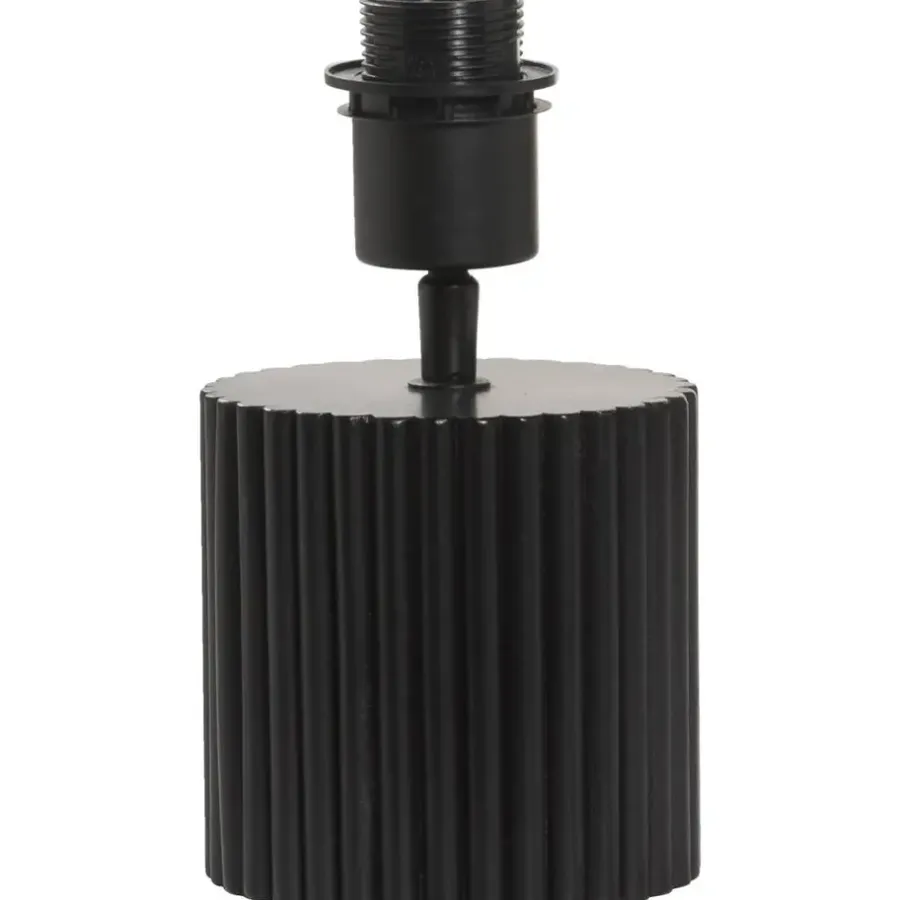 Leen Bakker Lampvoet Riv - zwart hout - E27 - 21xØ12 cm