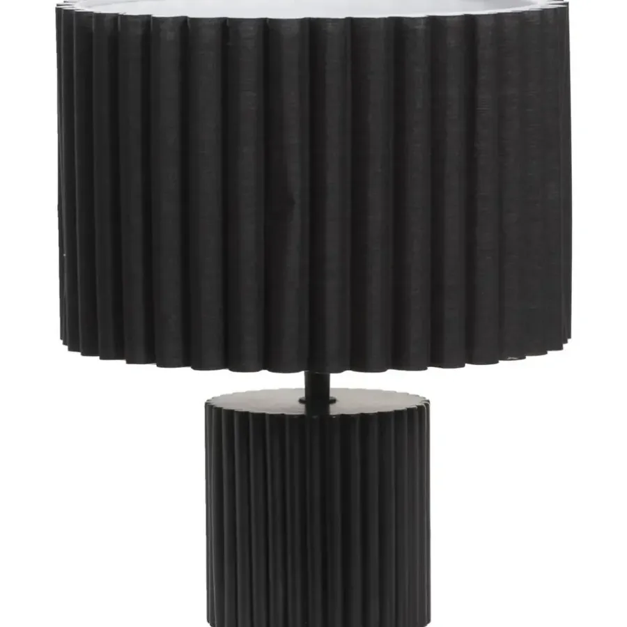 Leen Bakker Lampvoet Riv - zwart hout - E27 - 21xØ12 cm