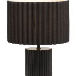 Leen Bakker Lampvoet Riv - zwart hout - E27 - 21xØ12 cm