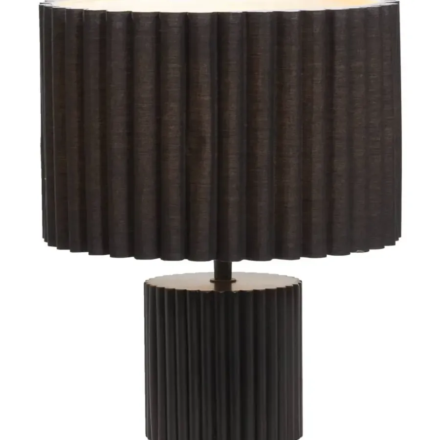 Leen Bakker Lampvoet Riv - zwart hout - E27 - 21xØ12 cm