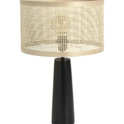 Lampenvoeten-Leen Bakker Lampvoet Rowen - zwart - 35x Ø18,5 cm