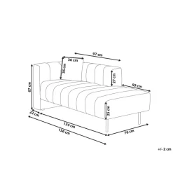 Loveseats-Beliani LANNILS - Chaise longue - Beige - Linkszijdig - Fluweel