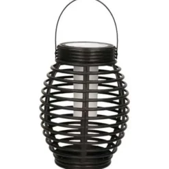 Merkloos Lantaarn - 2 stuks - solar - tuinverlichting - zwart - 19 cm