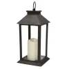 Kandelaars En Windlichten-Merkloos Lantaarn - zwart - kaars met LED verlichting - 33 cm