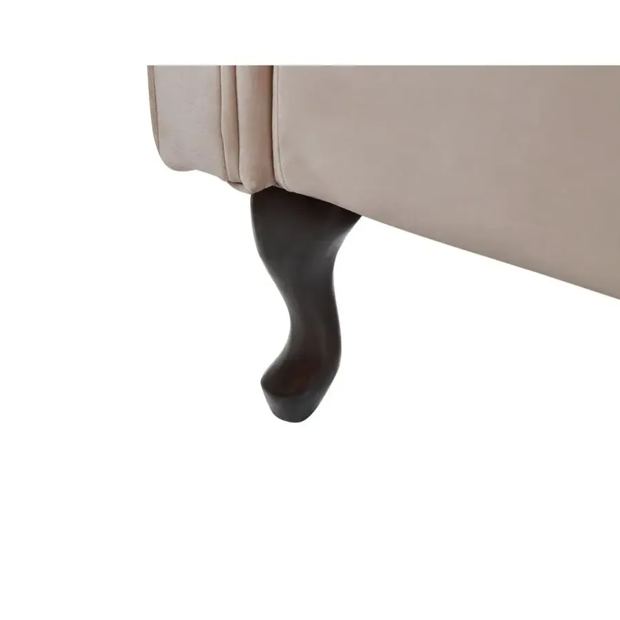 Loveseats-Beliani LATTES - Chaise longue - Beige - Linkerzijde - Fluweel