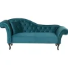 Loveseats-Beliani LATTES - Chaise longue - Blauw - Linkerzijde - Fluweel