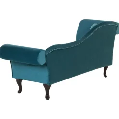 Loveseats-Beliani LATTES - Chaise longue - Blauw - Linkerzijde - Fluweel