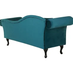 Loveseats-Beliani LATTES - Chaise longue - Blauw - Linkerzijde - Fluweel