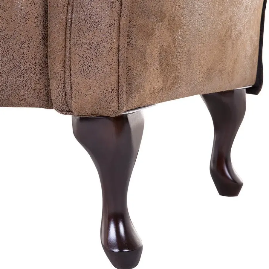 Loveseats-Beliani LATTES - Chaise longue - Bruin - Linkerzijde - Kunstsuède
