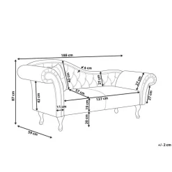 Loveseats-Beliani LATTES - Chaise longue - Groen - Linkerzijde - Fluweel