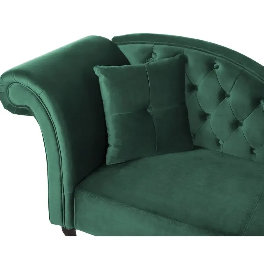 Loveseats-Beliani LATTES - Chaise longue - Groen - Linkerzijde - Fluweel