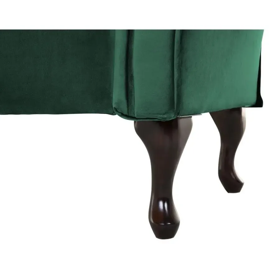Loveseats-Beliani LATTES - Chaise longue - Groen - Linkerzijde - Fluweel