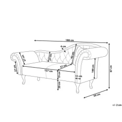 Loveseats-Beliani LATTES - Chaise longue - Groen - Rechterzijde - Fluweel