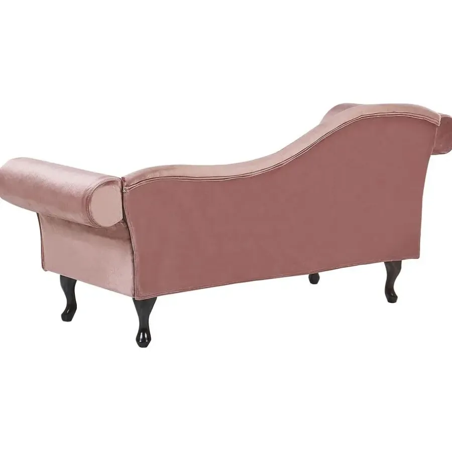 Beliani LATTES - Chaise longue - Roze - Linkerzijde - Fluweel