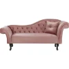 Loveseats-Beliani LATTES - Chaise longue - Roze - Rechterzijde - Fluweel