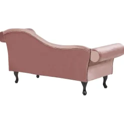 Loveseats-Beliani LATTES - Chaise longue - Roze - Rechterzijde - Fluweel