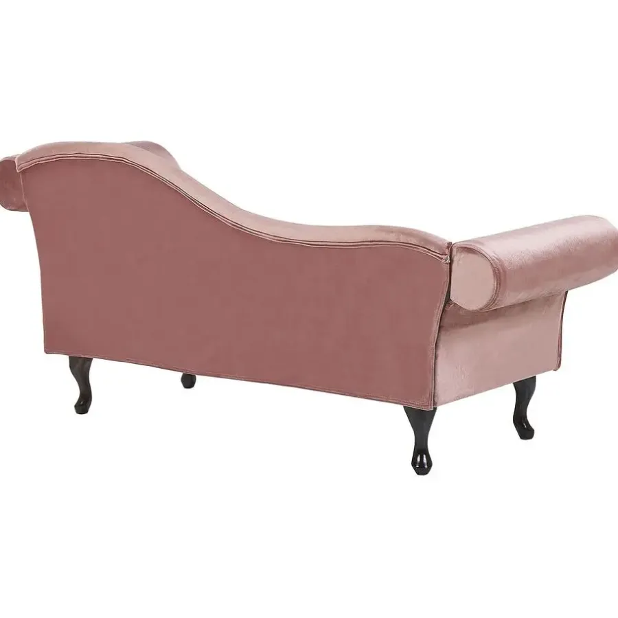 Loveseats-Beliani LATTES - Chaise longue - Roze - Rechterzijde - Fluweel