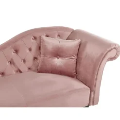 Loveseats-Beliani LATTES - Chaise longue - Roze - Rechterzijde - Fluweel