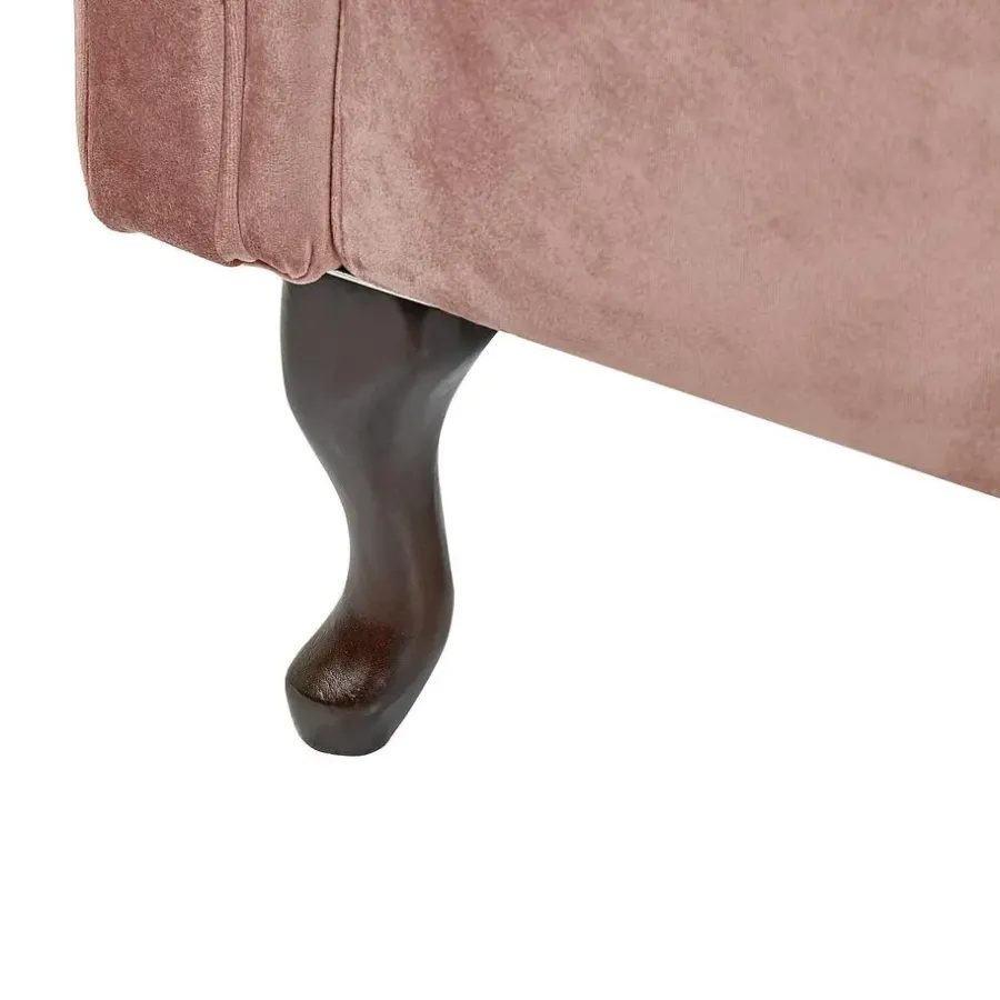 Loveseats-Beliani LATTES - Chaise longue - Roze - Rechterzijde - Fluweel