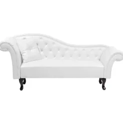 Beliani LATTES - Chaise longue - Wit - Linkerzijde - Kunstleer