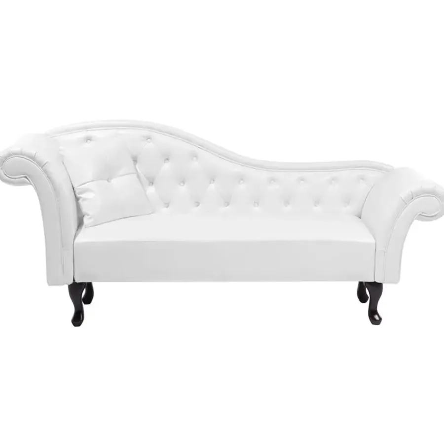 Beliani LATTES - Chaise longue - Wit - Linkerzijde - Kunstleer