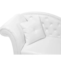 Beliani LATTES - Chaise longue - Wit - Linkerzijde - Kunstleer