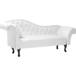 Beliani LATTES - Chaise longue - Wit - Linkerzijde - Kunstleer
