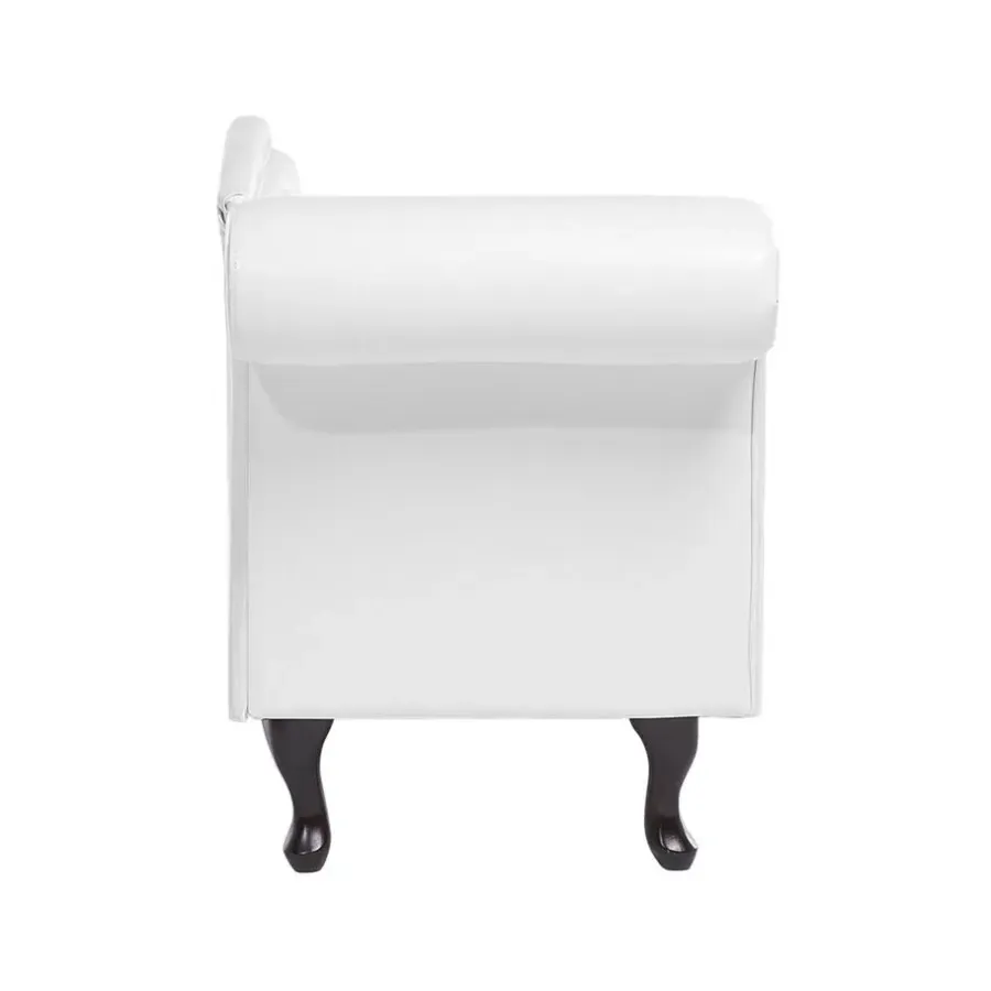 Beliani LATTES - Chaise longue - Wit - Linkerzijde - Kunstleer